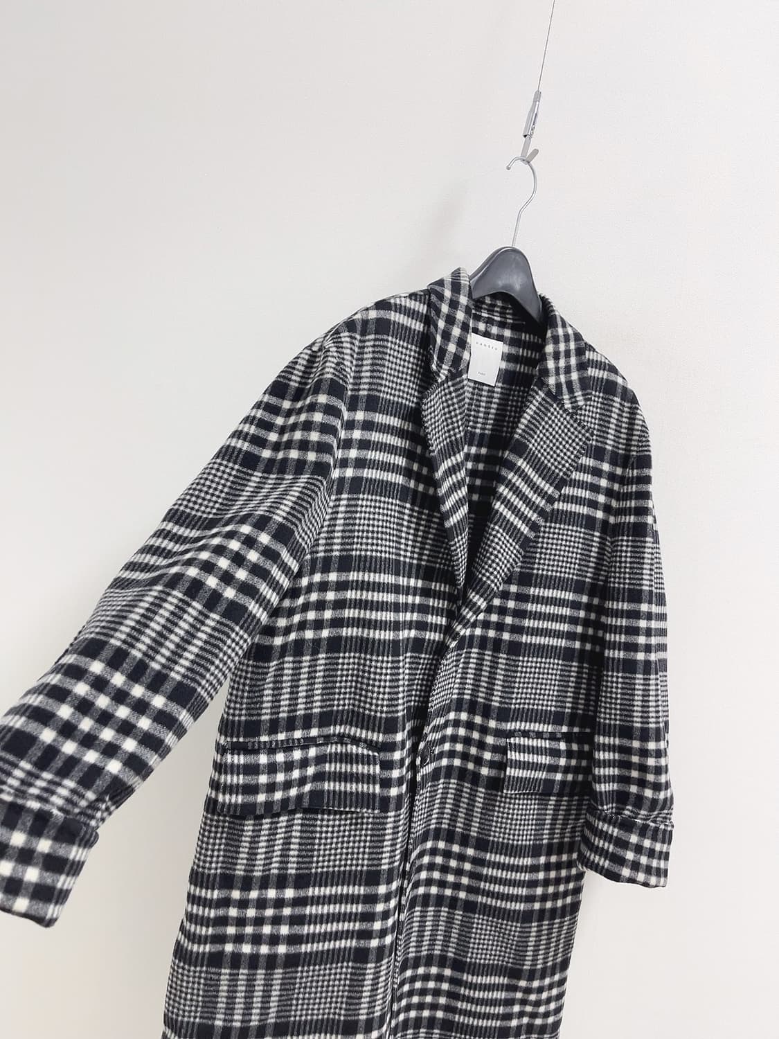 산드로옴므 울 캐시미어 체크 핸드메이드 코트 상품이미지4