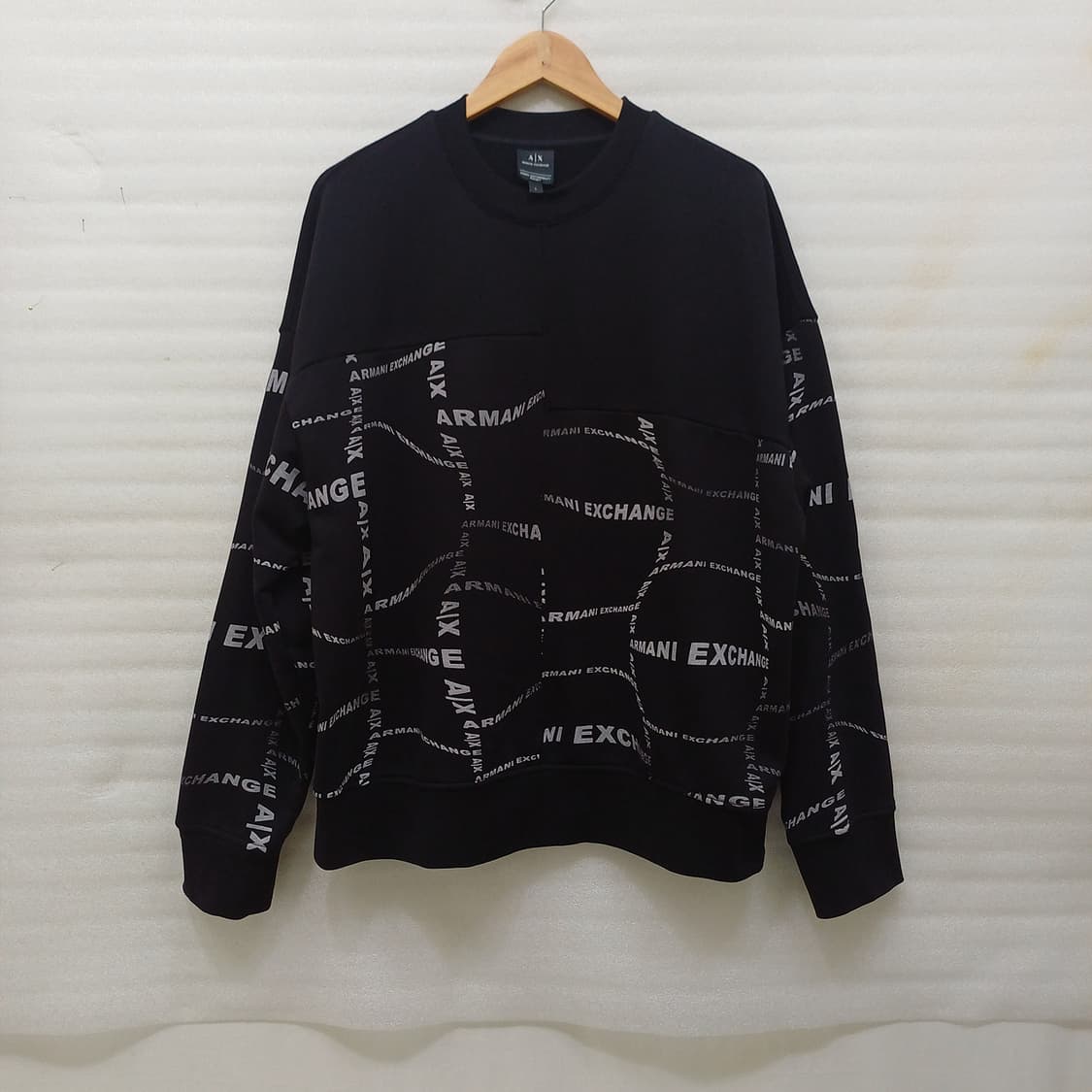 아르마니 맨투맨 라운드 긴팔 티 남성 L XL 블랙 사랑봉봉 상품이미지2