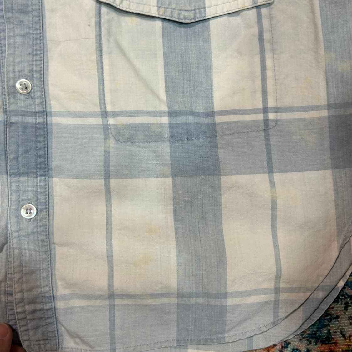 [L]  80s 이세이미야케 하이 스포팅기어 포켓 체크셔츠 상품이미지4