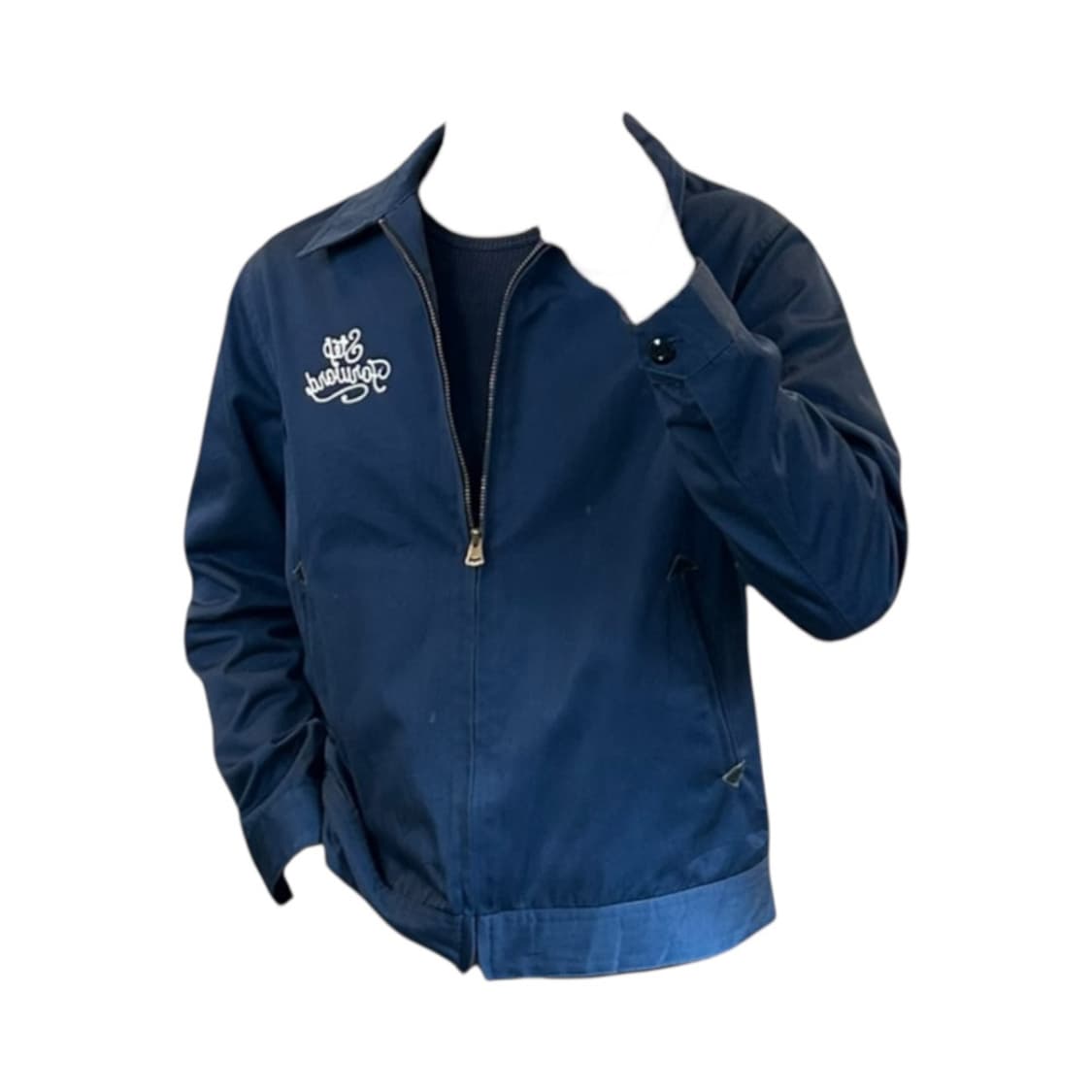 L) 네이비 레터링 자수 워크 집업 자켓 OJ-038 상품이미지3