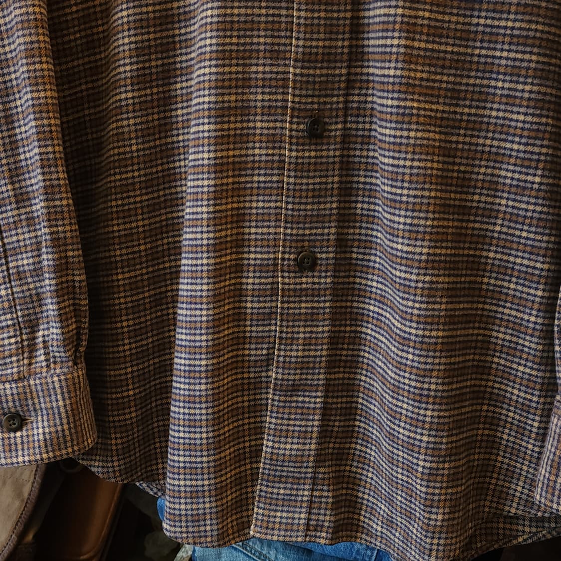 90s 엘엘빈 체크셔츠 플란넬 셔츠 헤비코튼 워크셔츠 하운드투스 m 상품이미지9