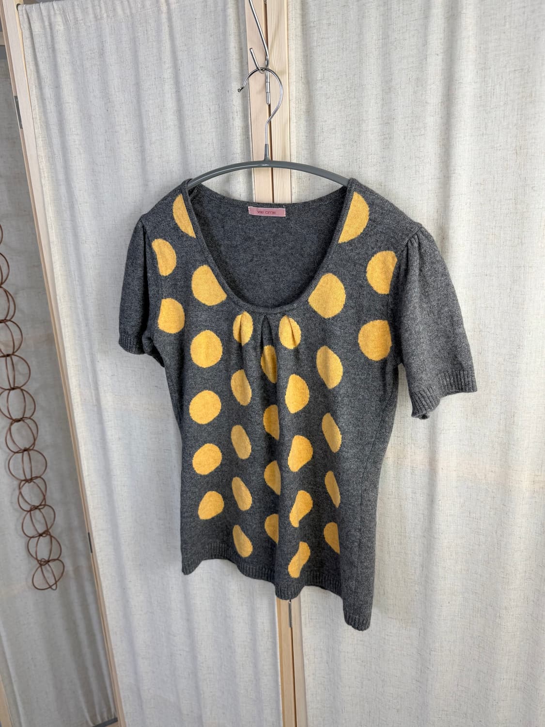 Vie orne 도트 니트 반팔 탑 상품이미지5
