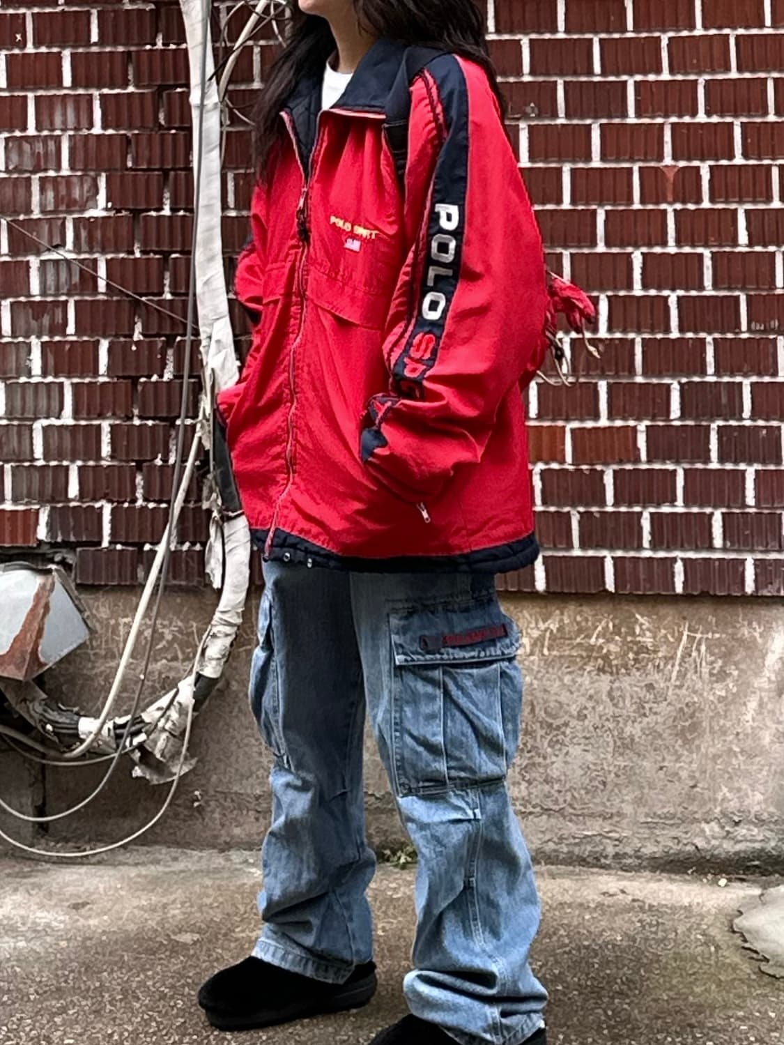 폴로 스포츠 바막 폴로 외플티 폴로 카고 데님팬츠 코디세트 상품이미지3