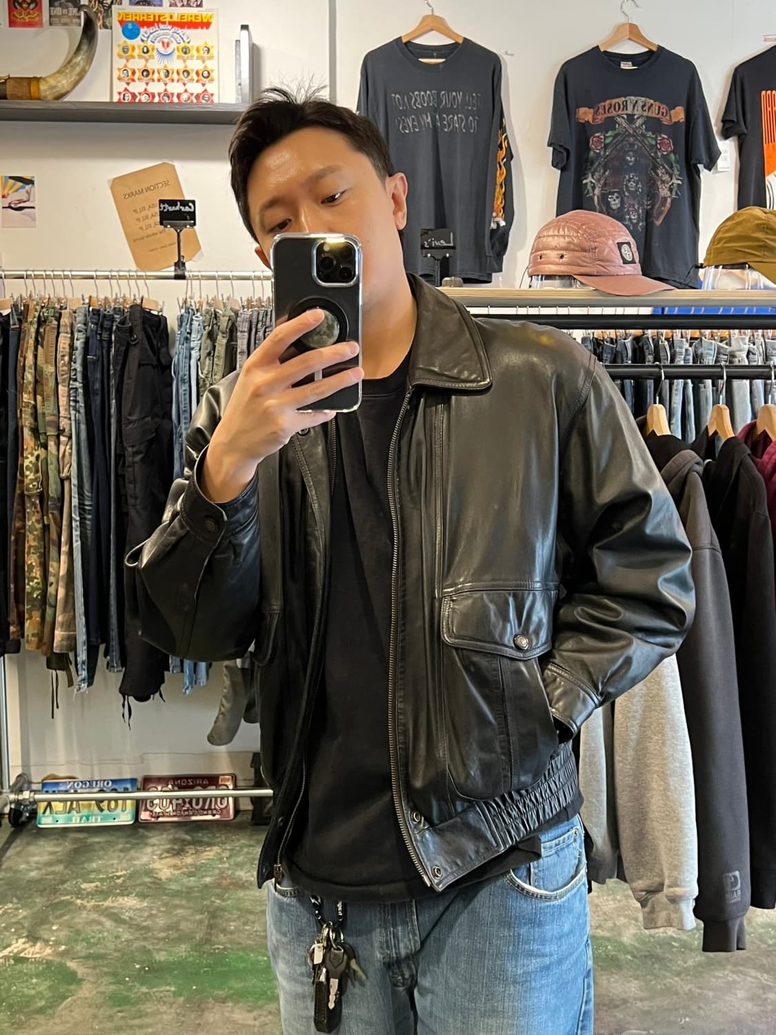 90s [100] MILESTONE 양가죽 빈티지 A2 자켓 상품이미지9