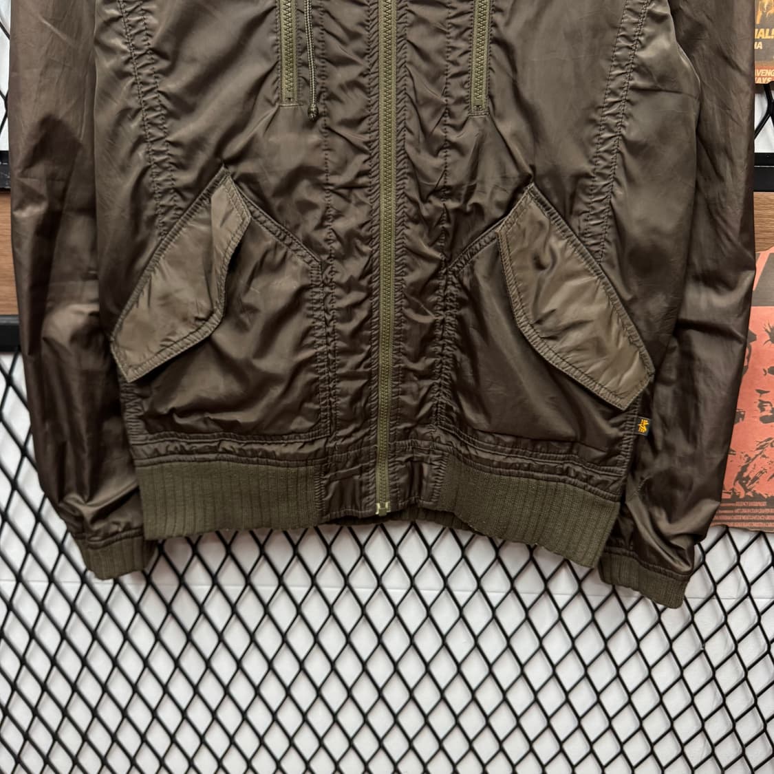 알파인더스트리 후드 밀리터리 자켓 전면 집업 포켓 포인트 브라운 상품이미지4