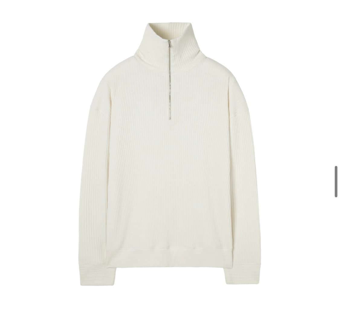 인사일런스 볼드 리브 하프 집업 니트 CREAM L사이즈 상품이미지2