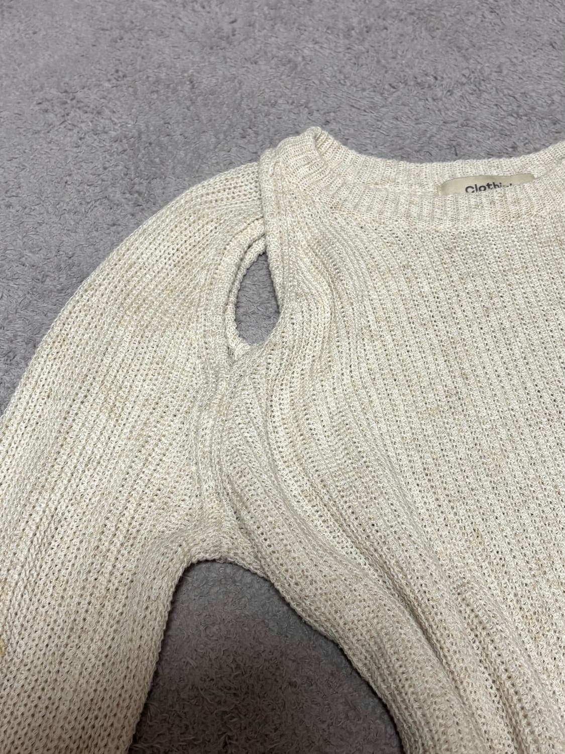 아이보리 트임 니트 상품이미지2