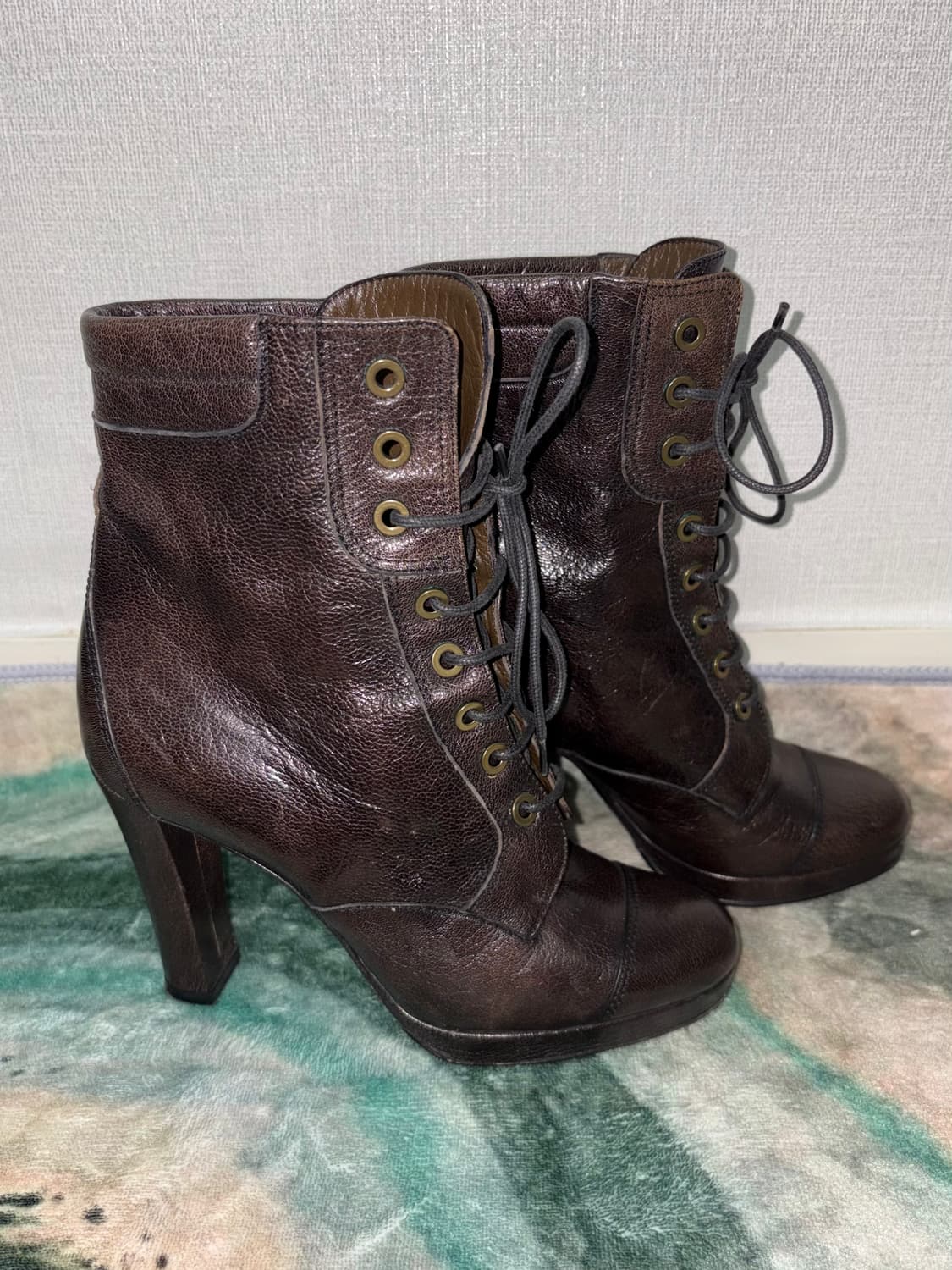 에트로 레이스업 레더 부츠 상품이미지1