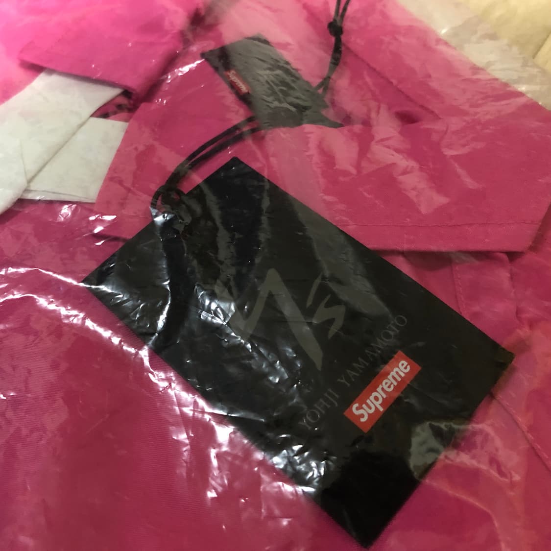 슈프림 x Y's 바이 요지 야마모토 실크 집업 숏슬리브 셔츠 핑크 M 상품이미지3