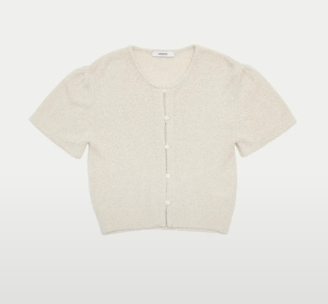 아모멘토 팬시 벌룬 가디건 에크루 상품이미지1