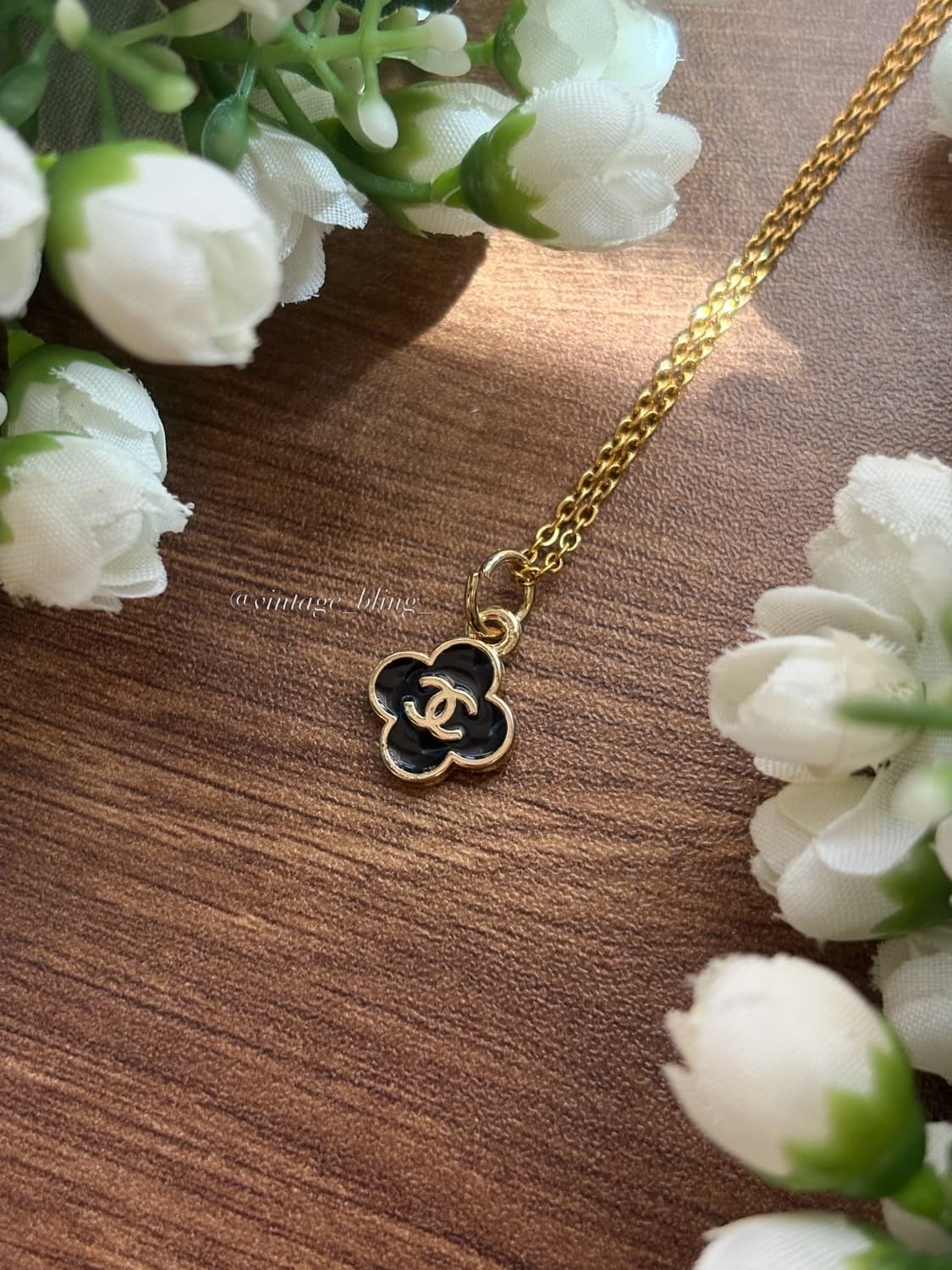 블랙) 샤넬 미니 클로버 골드 목걸이   상품이미지1