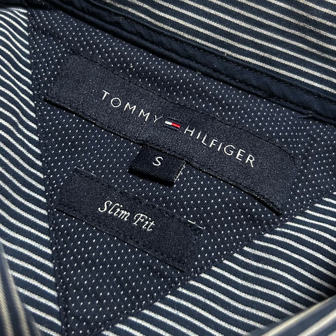 [S] Tommy 타미힐피거 네이비 스트라이프 셔츠 상품이미지7