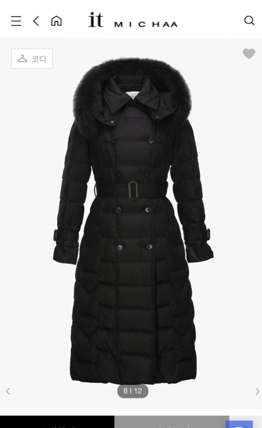 거의새거) 잇미샤 폭스퍼 후드 트리밍 더블버트 구스다운 롱패딩 S 상품이미지2