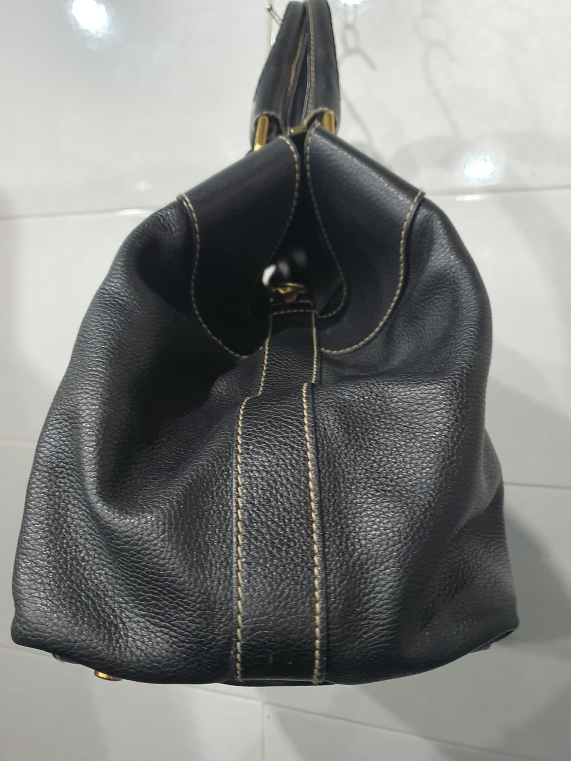 발리 블랙 가죽 토트백(정품) 상품이미지3