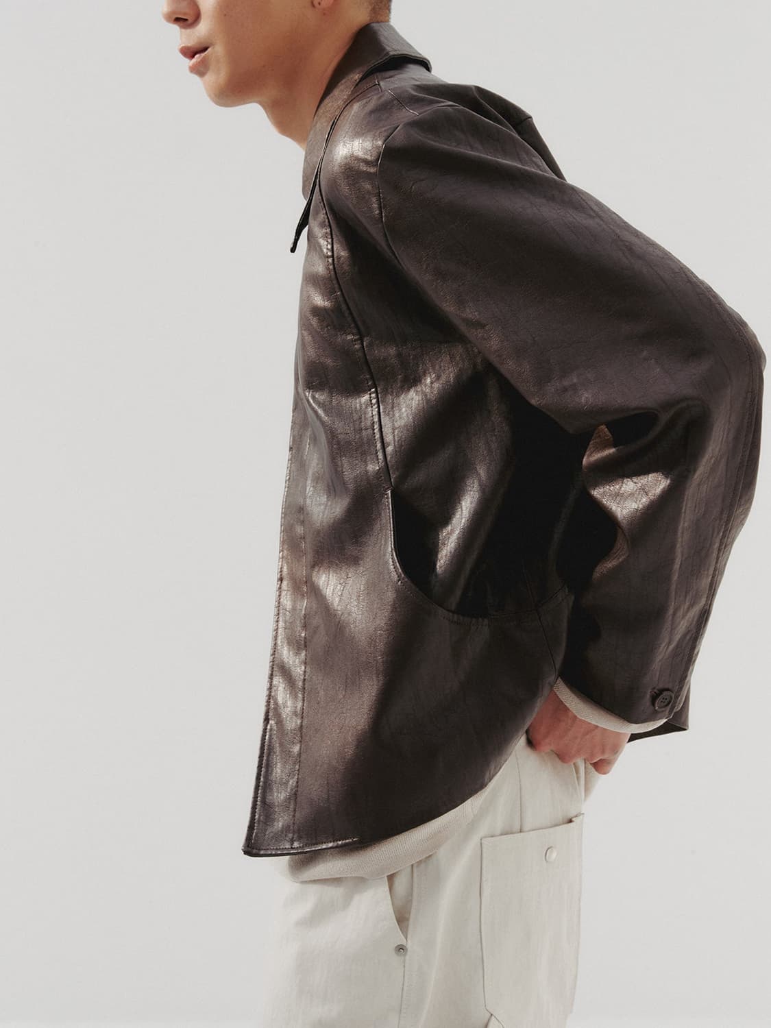 [2] 르마드 비건 레더 자켓 상품이미지5