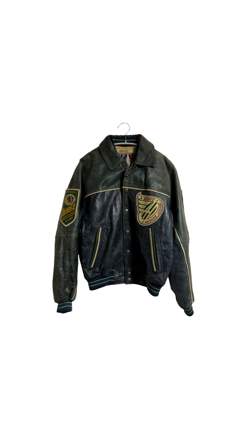 아비렉스 CANADIAN DIVISION 하키 바시티 레더 자켓 상품이미지1