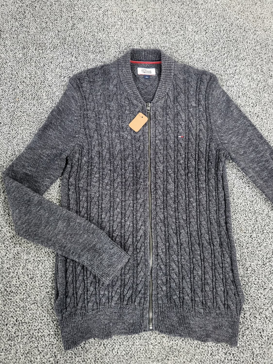 타미힐피거 집업 니트 가디건 (그레이) 상품이미지1