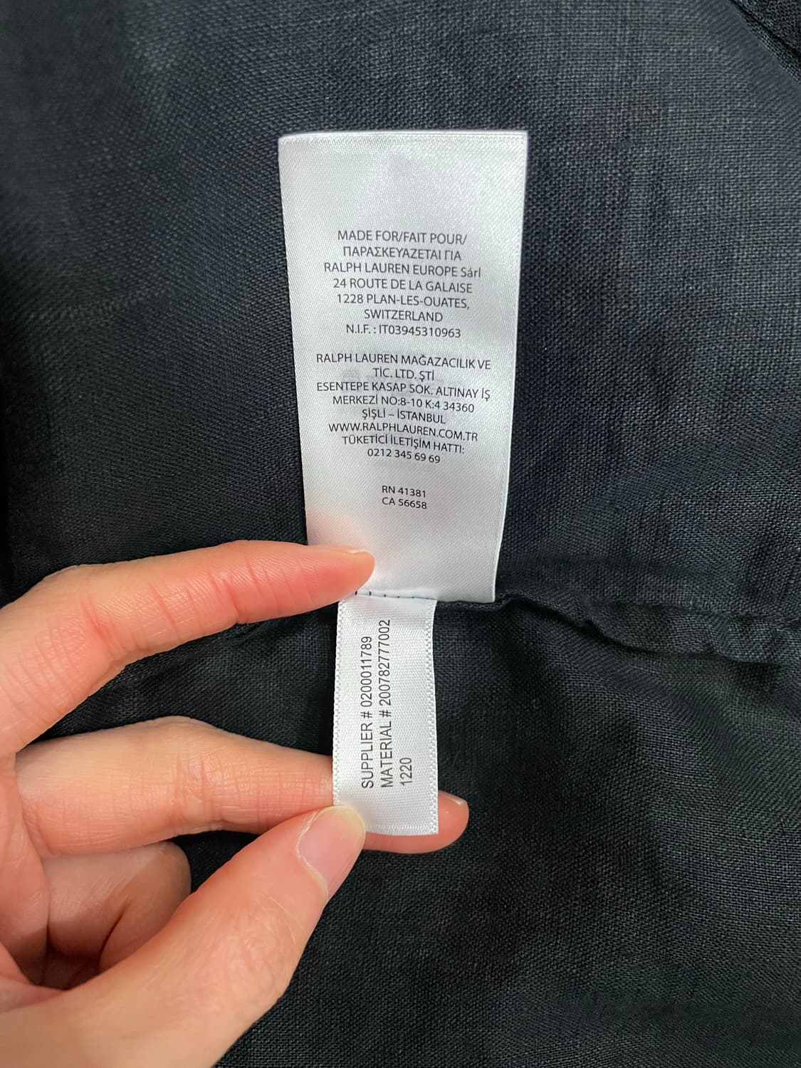 폴로 랄프로렌 블랙라벨 린넨 셔츠 블랙 상품이미지8