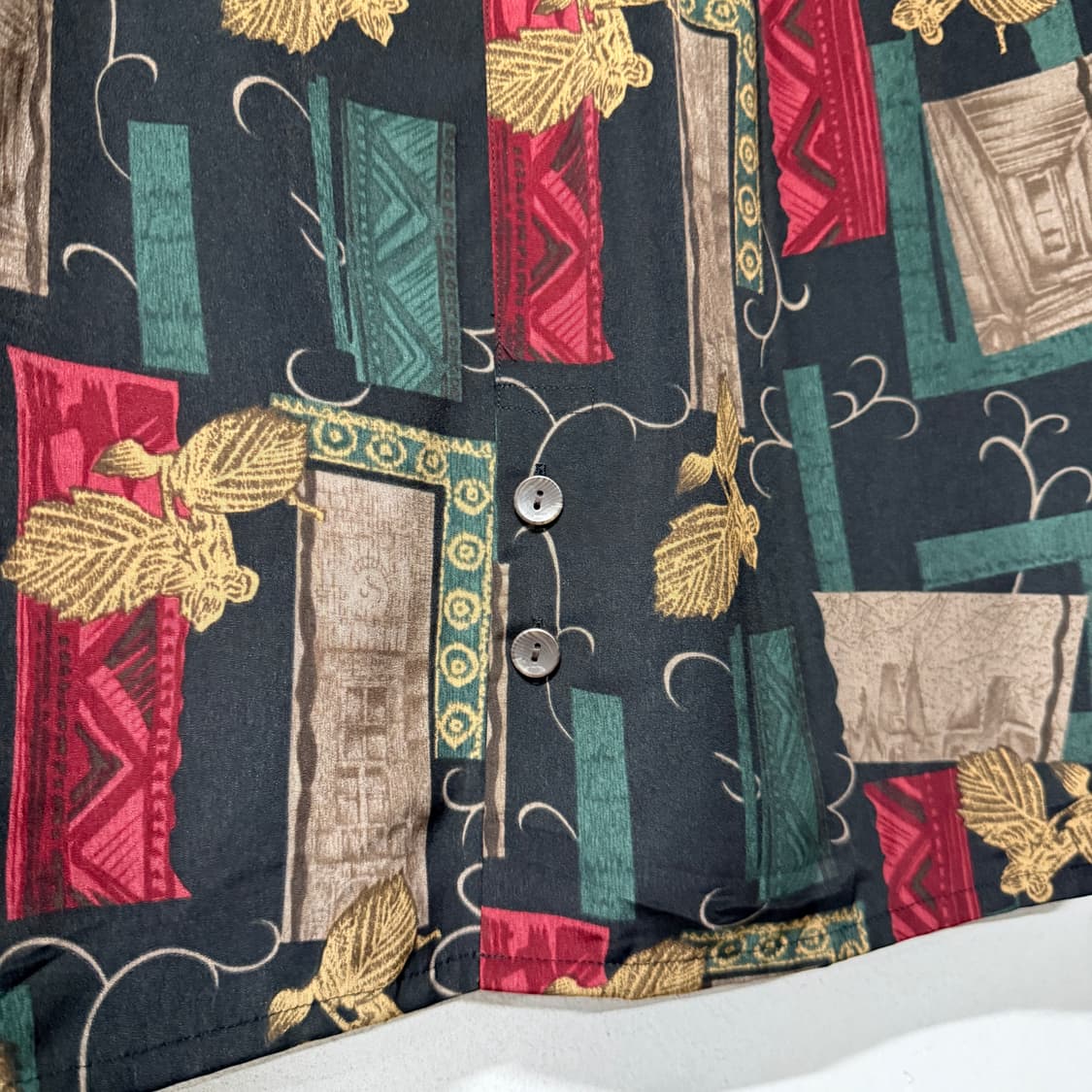 VTG 빈티지 바로크 멀티 패턴 핀턱 긴팔 셔츠 상품이미지5