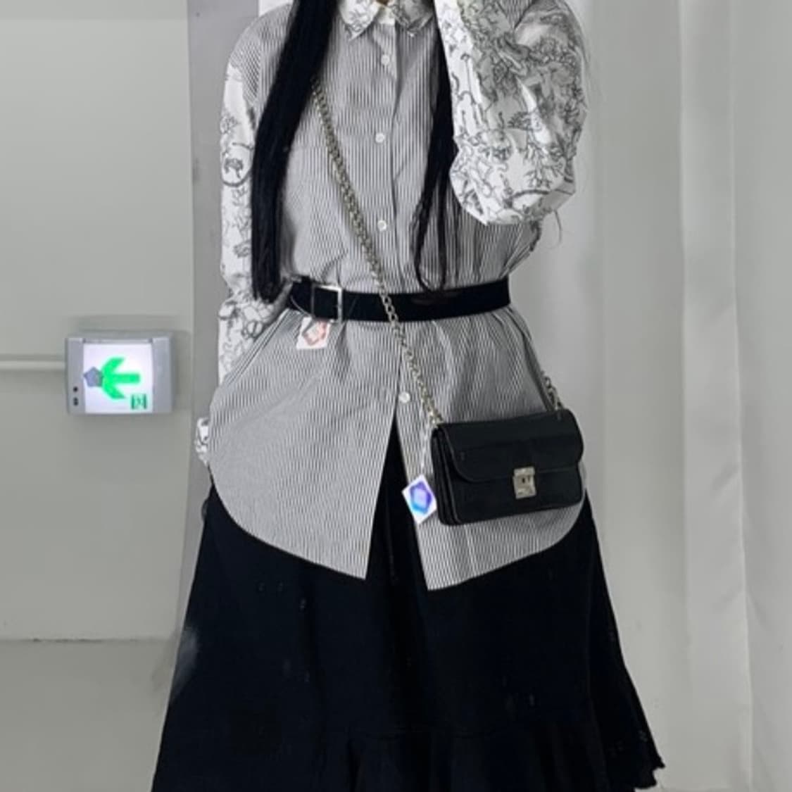 꼼데가르송 아코디언 지갑 체인 크로스백 상품이미지2