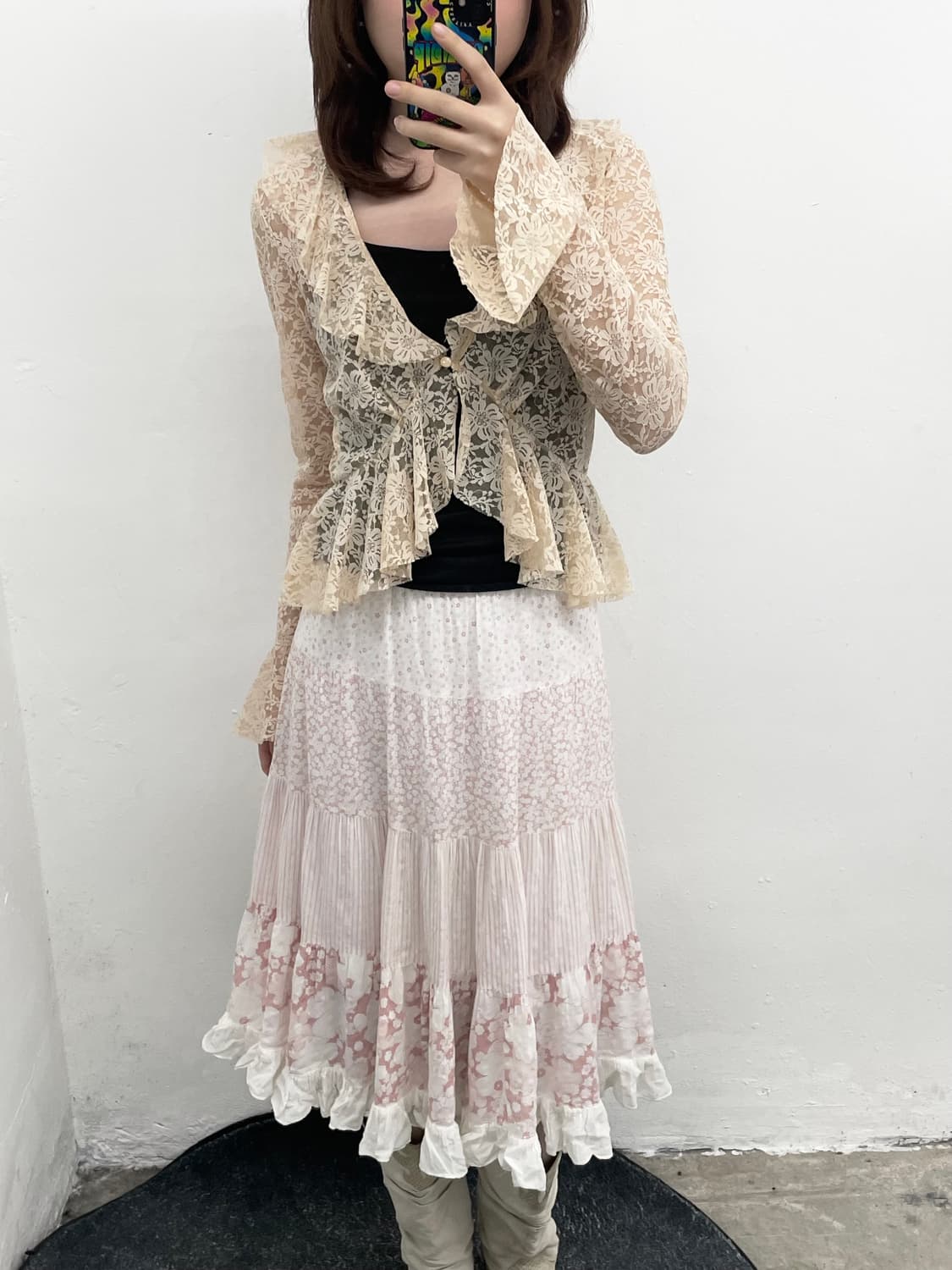 무드 레이스 프릴 볼레로 탑 상품이미지4