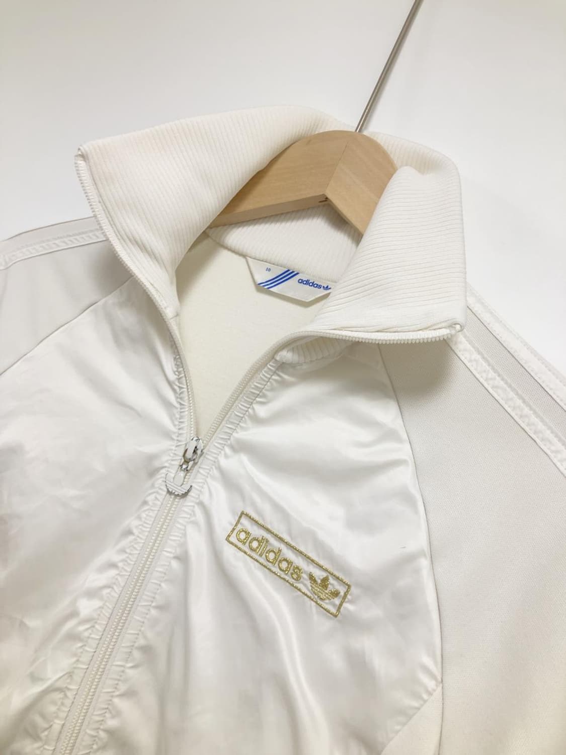 아디다스 화이트 골드 져지 트랙탑 빈티지 집업 자켓 상품이미지2