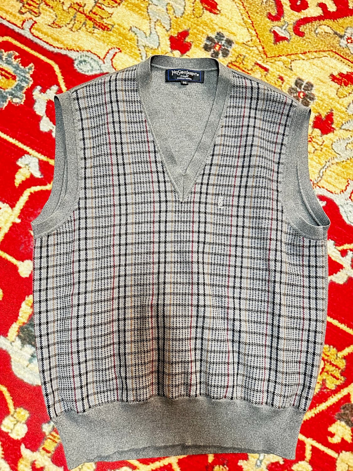 입생로랑 체크 니트 조끼 95 상품이미지1