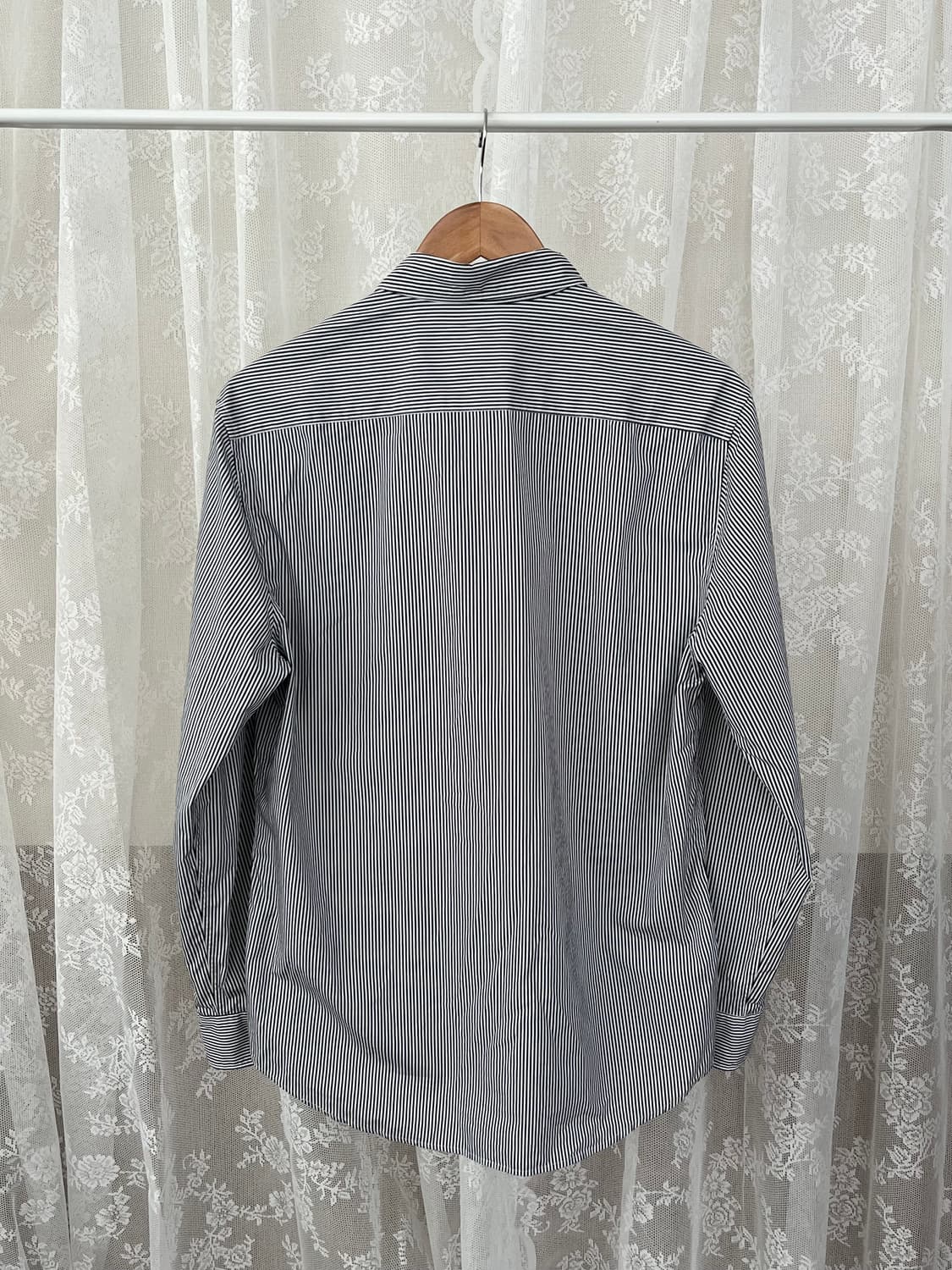 100) 이지오 옴므 EZIO 스트라이프 셔츠 블랙 상품이미지2