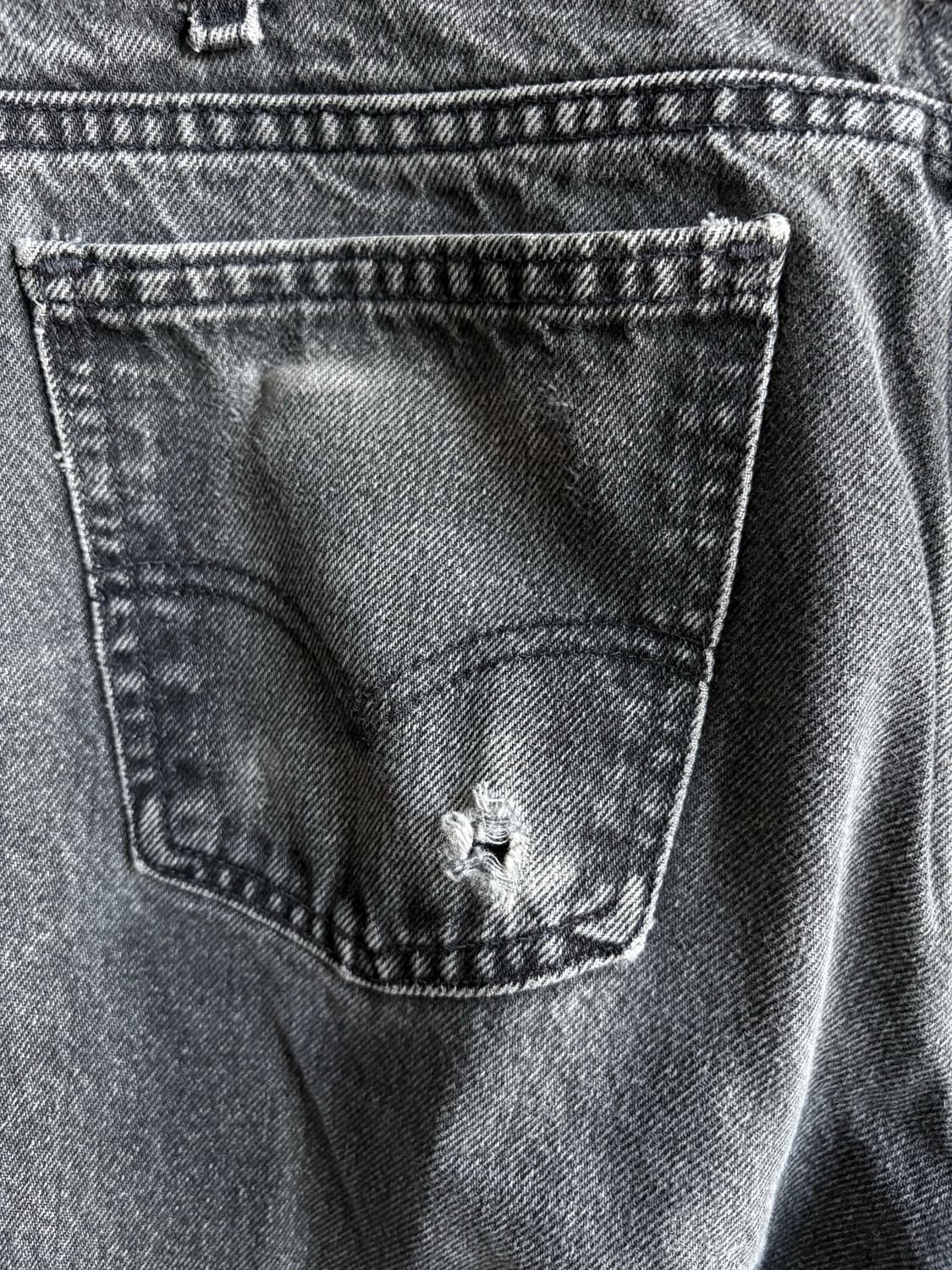 (33x34, 실측 32) 리바이스 505 USA 오렌지탭 흑청 상품이미지5