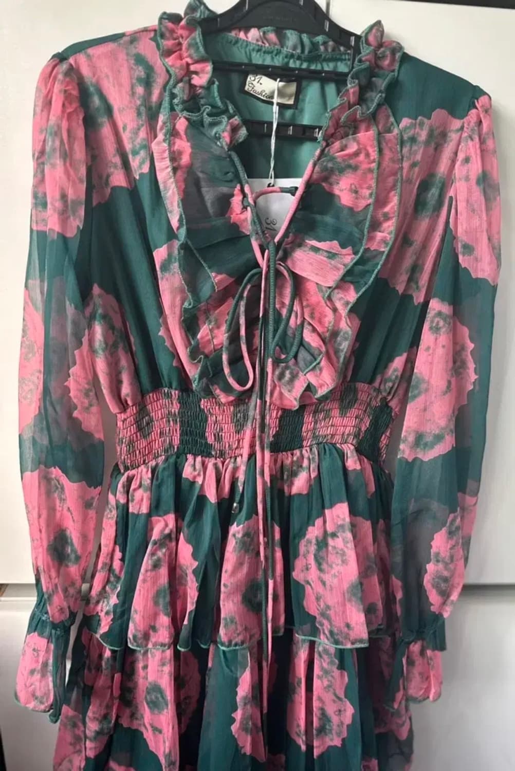 플라워 패턴 롱 원피스 쉬폰 캉캉 원피스 상품이미지5