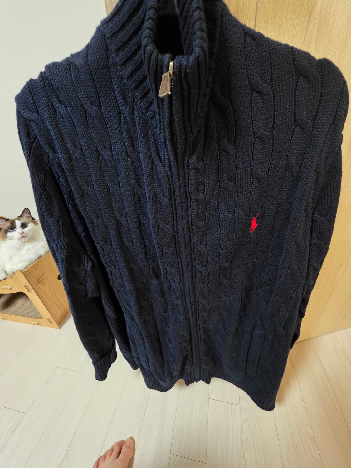 폴로 케이블 집업 가디건 XL 상품이미지1