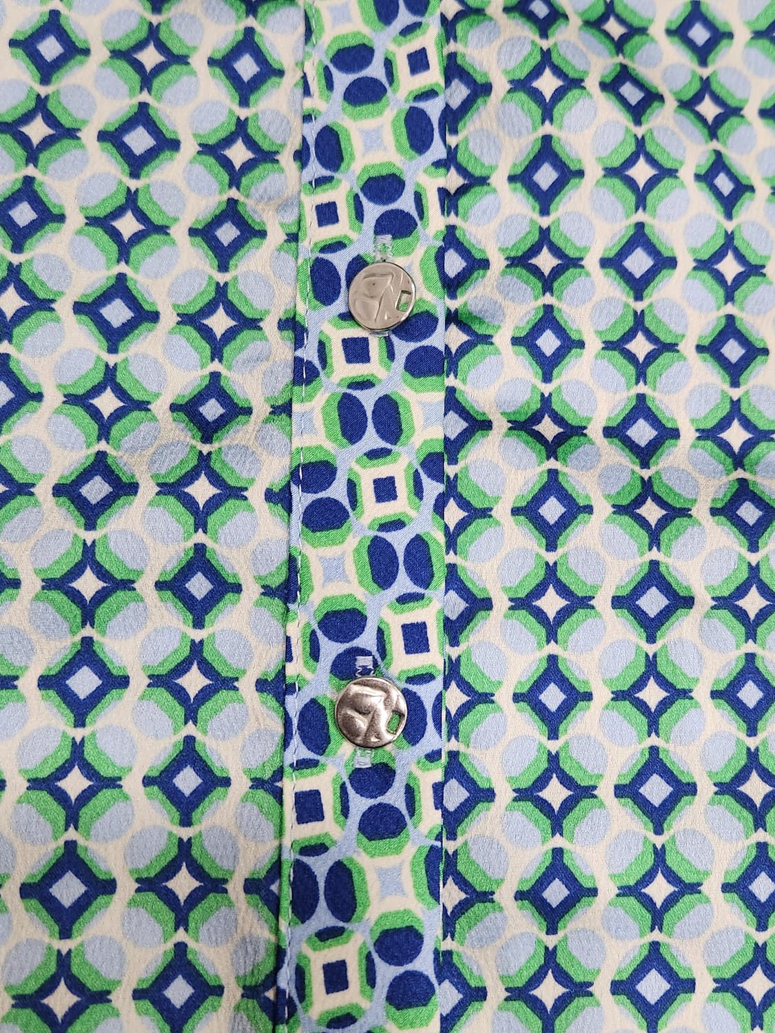 [S] 새상품 자라 ZARA 패턴 블라우스 셔츠 S 블루그린 상품이미지6