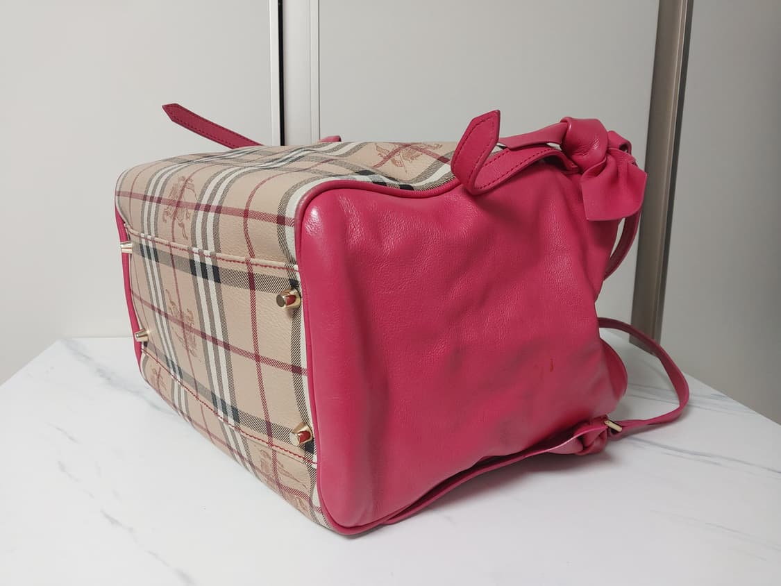 [정품] 버버리 헤이마켓 체크 핑크 리본 토트백 상품이미지6