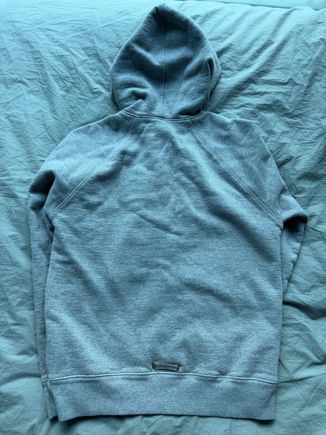 [S] 크롬하츠 크로스 레더 패치 후드 페이퍼잼 후드 그레이 상품이미지2