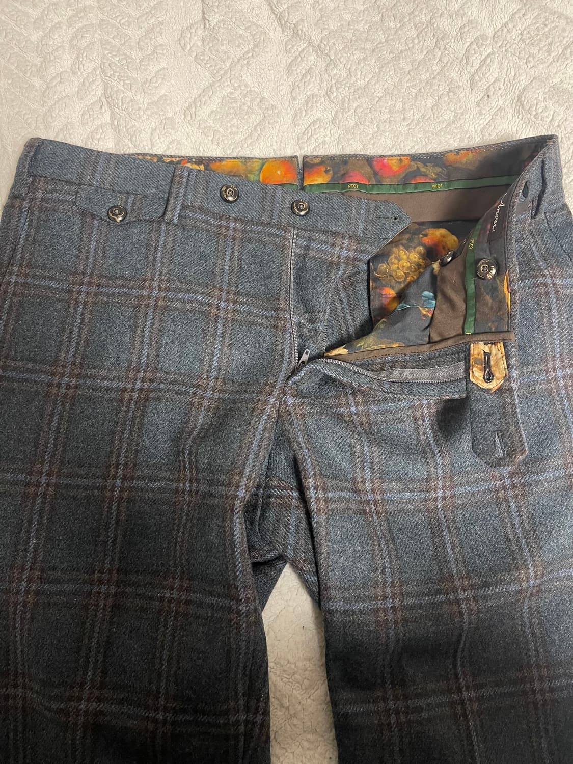 PT01(피티제로우노)Anvers super 120's울100체크팬츠50 상품이미지5