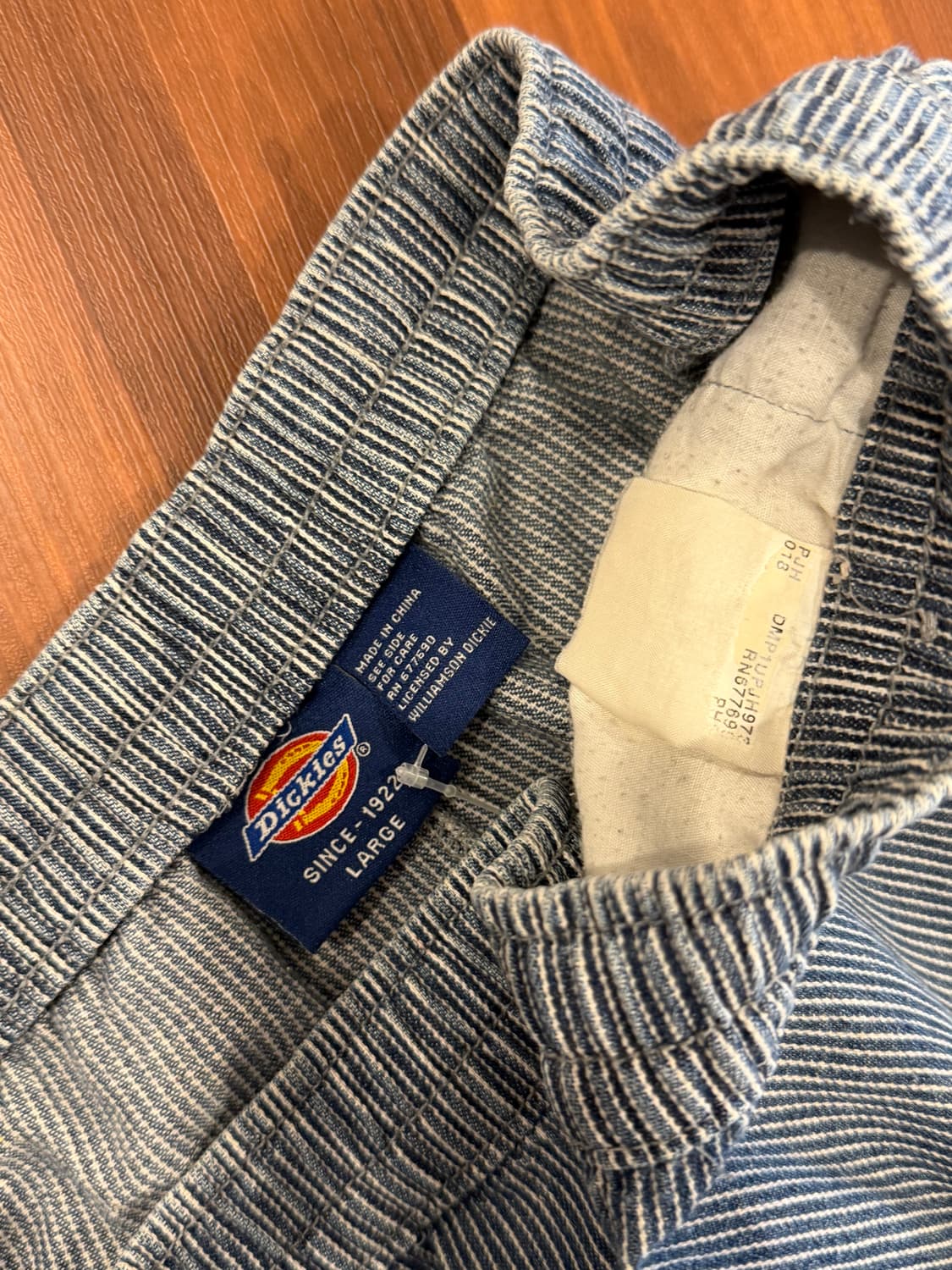 00s Dickies 디키즈 히코리 데님 밴딩 하프 팬츠 (32-38) 상품이미지6