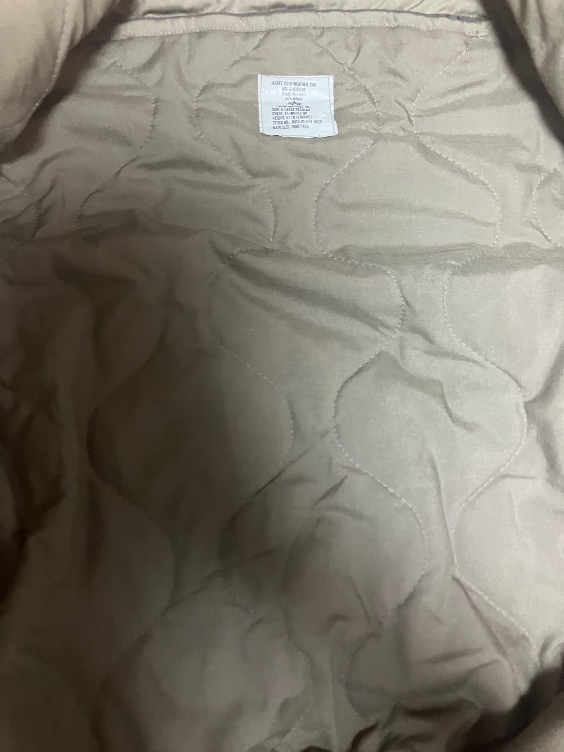 90s 미군 알파인더스트리 군납 CVC 탱커자켓 윈터 X-Regular 상품이미지6