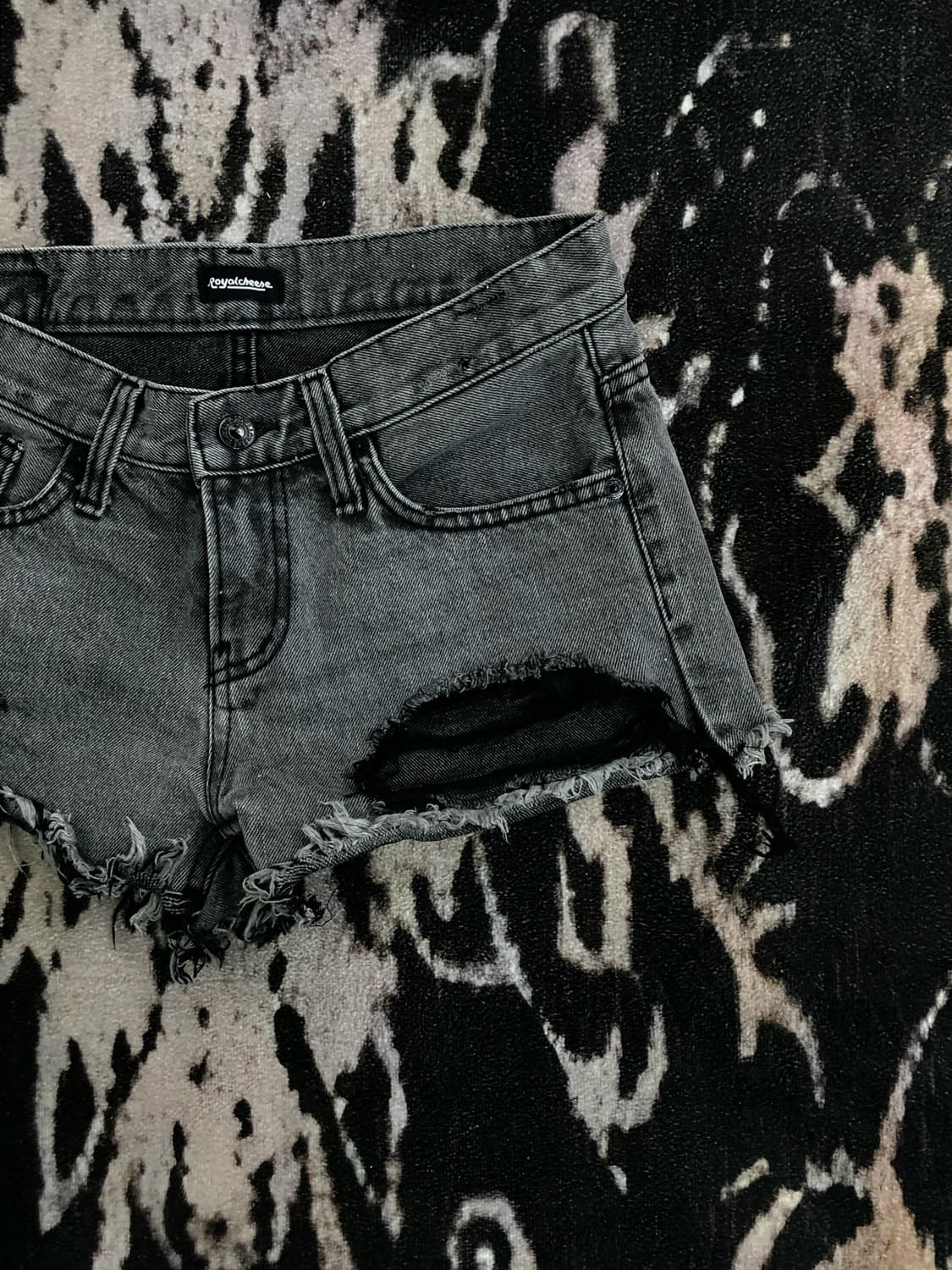펑크 해골 패치 스카쟌 숏팬츠 세트 상품이미지8