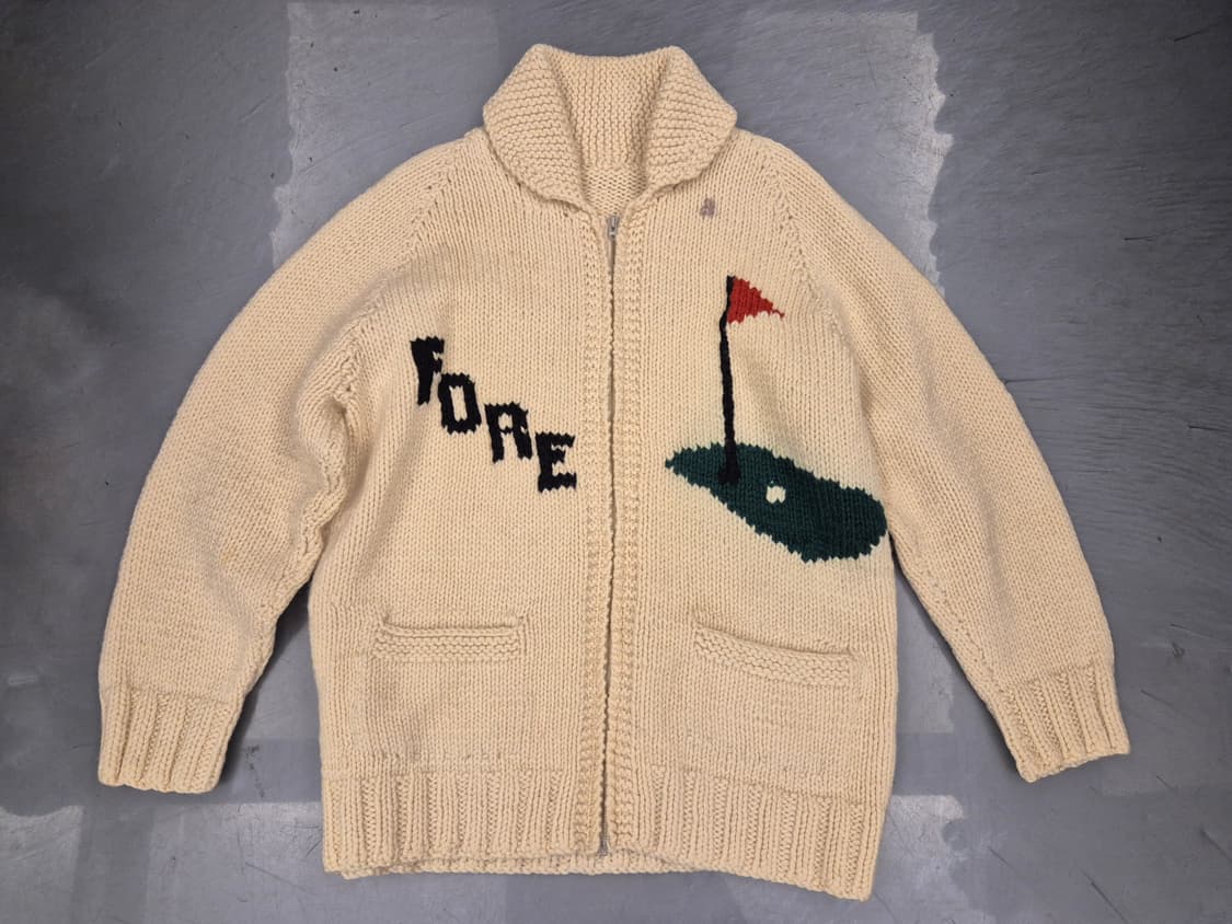 70s GOLF 헤비울 코위찬 집업 스웨터 상품이미지2