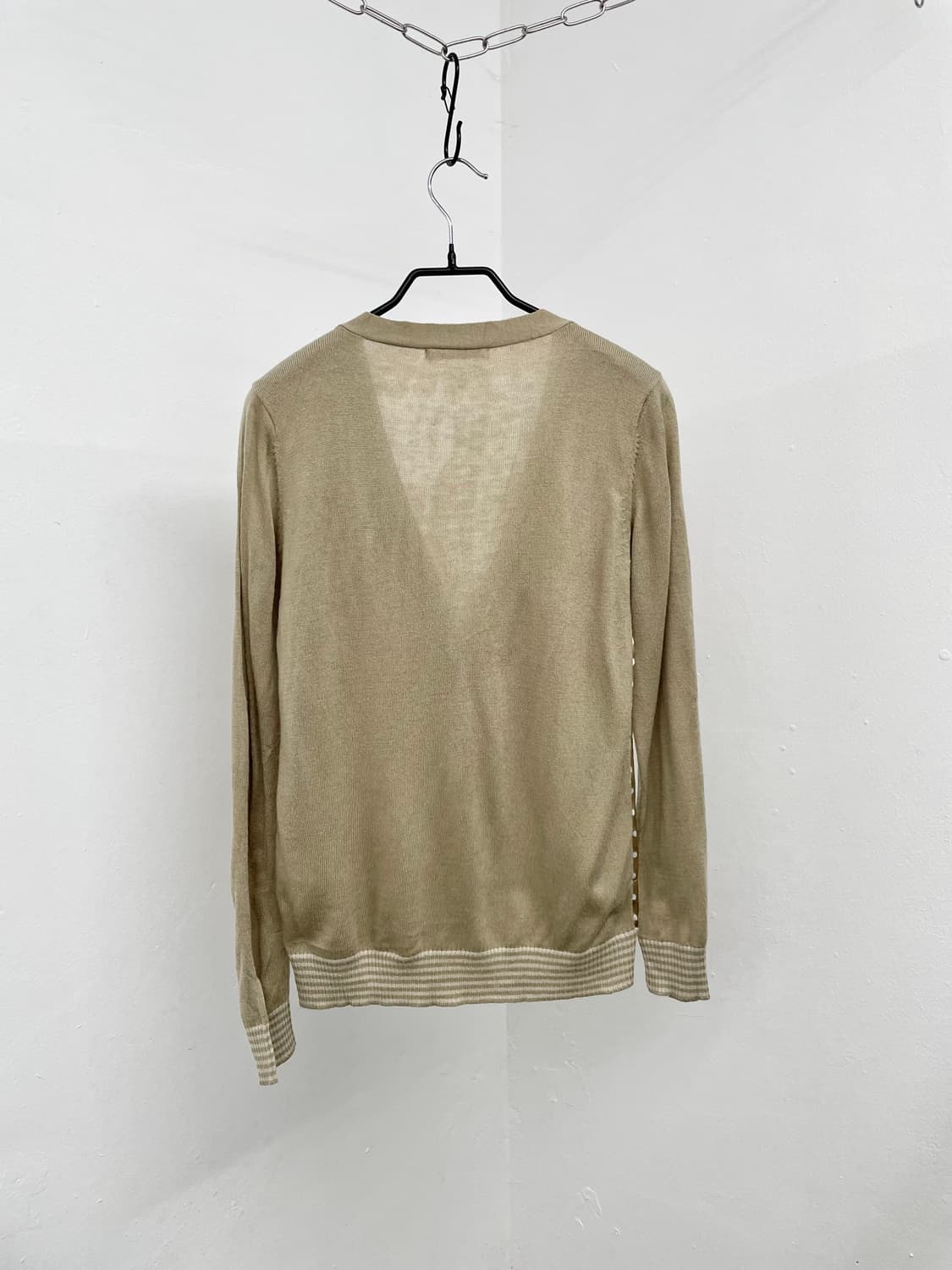 엘르 브라운 도트 너드 가디건 상품이미지5