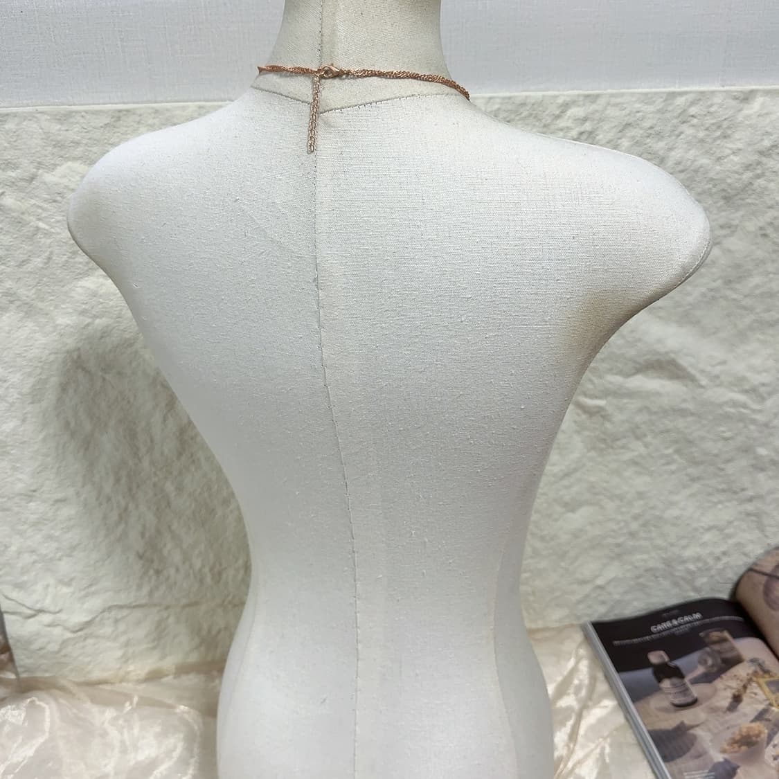 빈티지 로즈 골드톤 메탈 쉘 용골체인 목걸이 상품이미지3