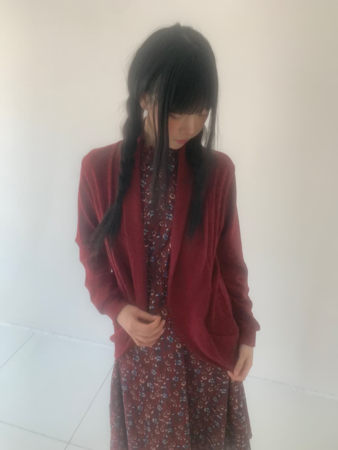 Robe loose cardigan(red) 상품이미지5