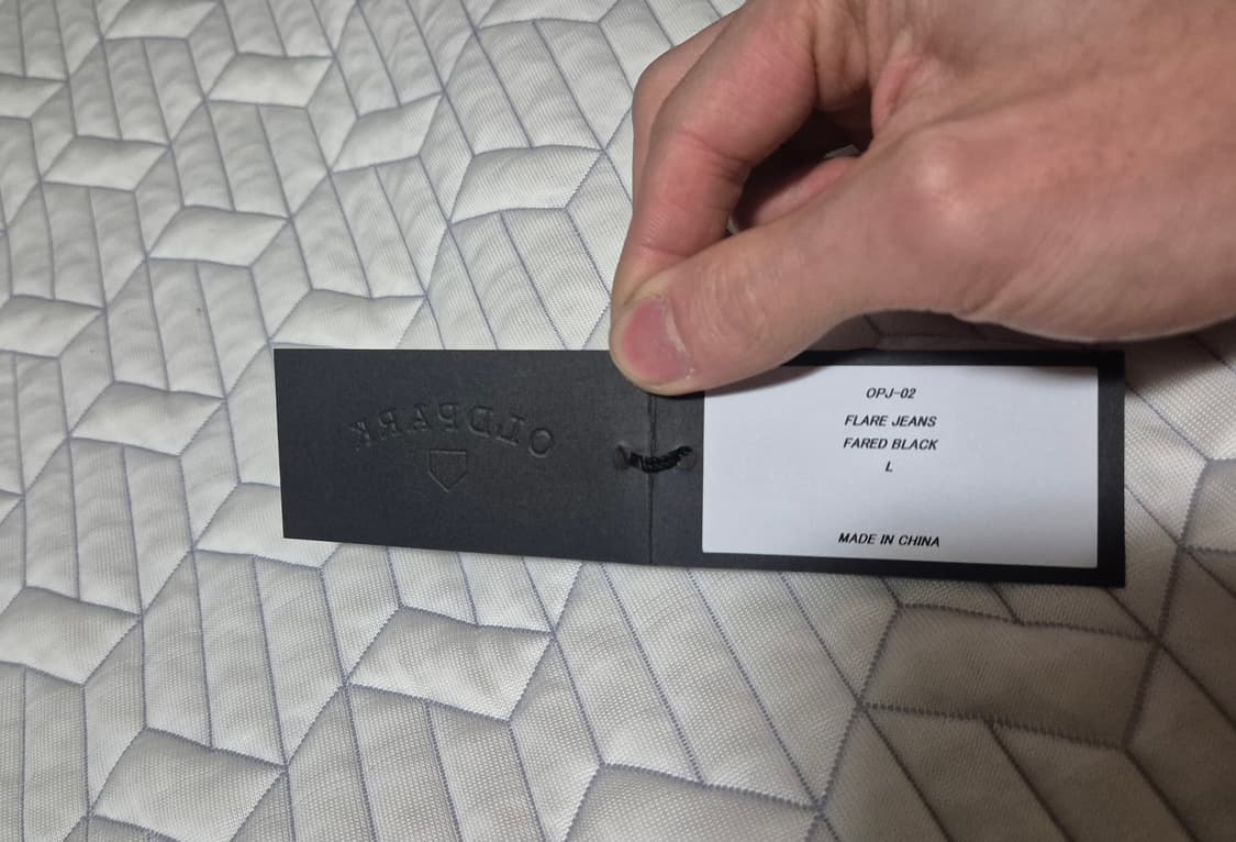 [L]올드파크 리메이크 플레어 데님 페이디드 블랙 상품이미지4