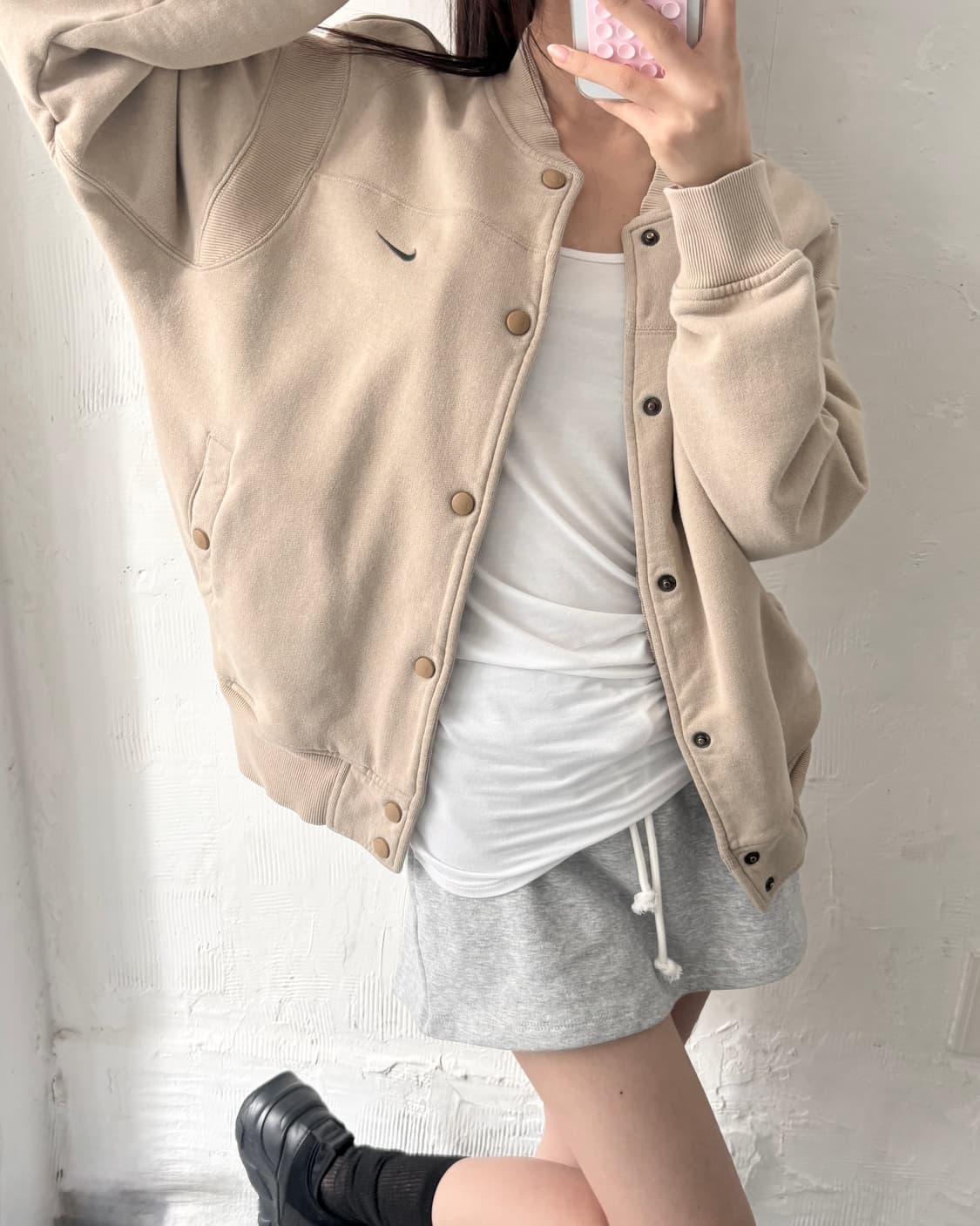 Nike 나이키 00’s 베이지컬러 코튼 스타디움 자켓 상품이미지1