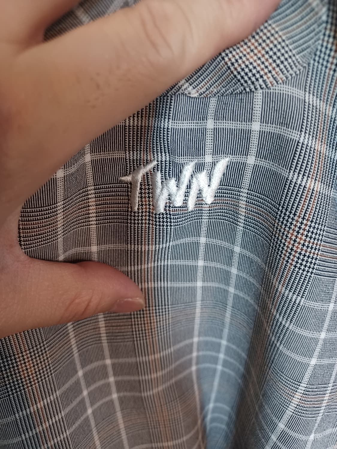 Twn 자수 린넨 체크 셔츠반팔 115 상품이미지4
