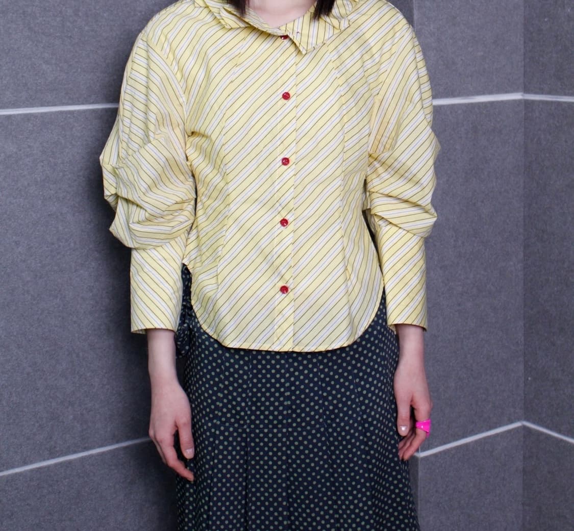 옐로우 스트라이프 블라우스 상품이미지3