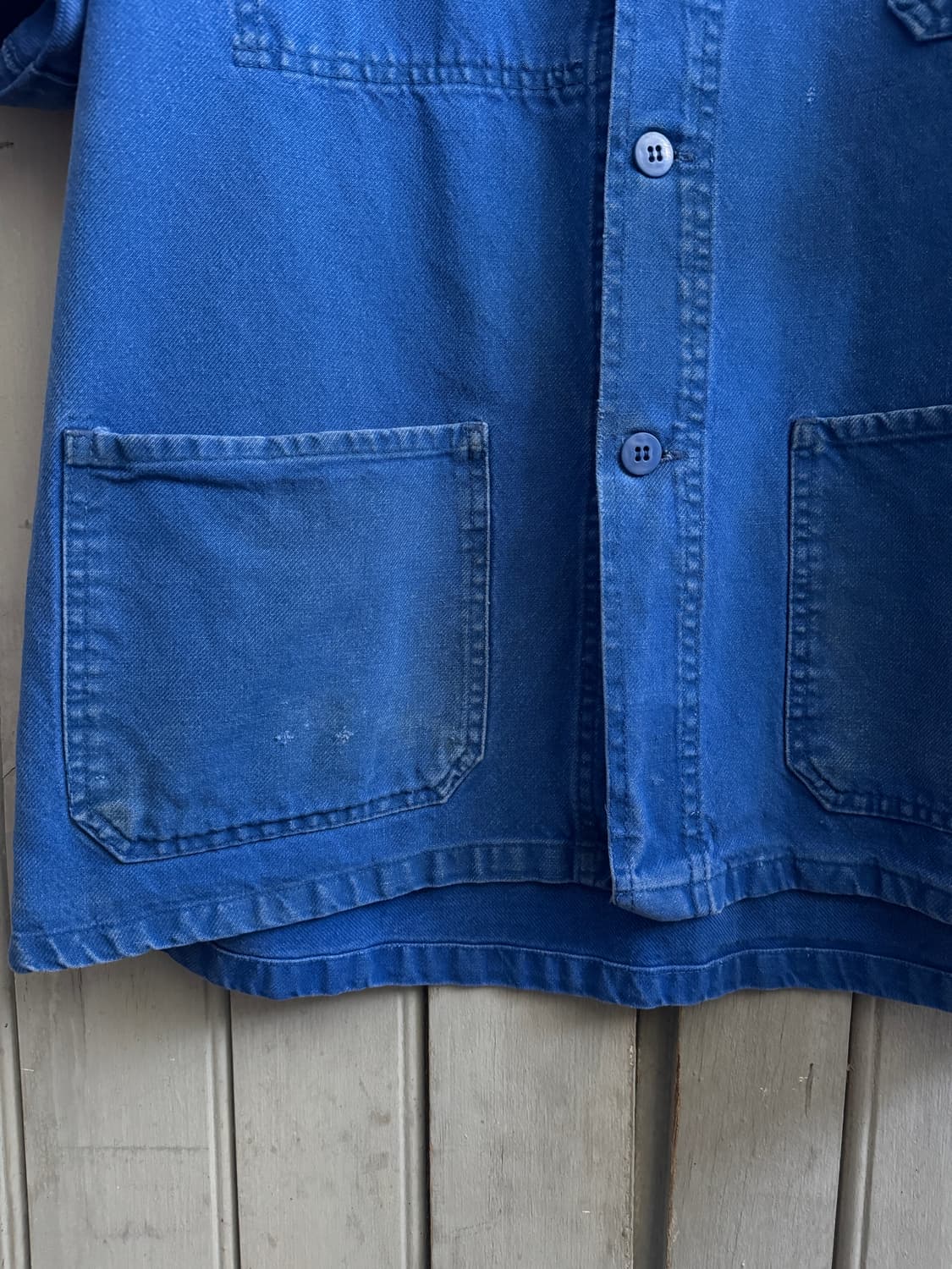 [XL]90's 빈티지 워싱 하프 프렌치 워크자켓 상품이미지5