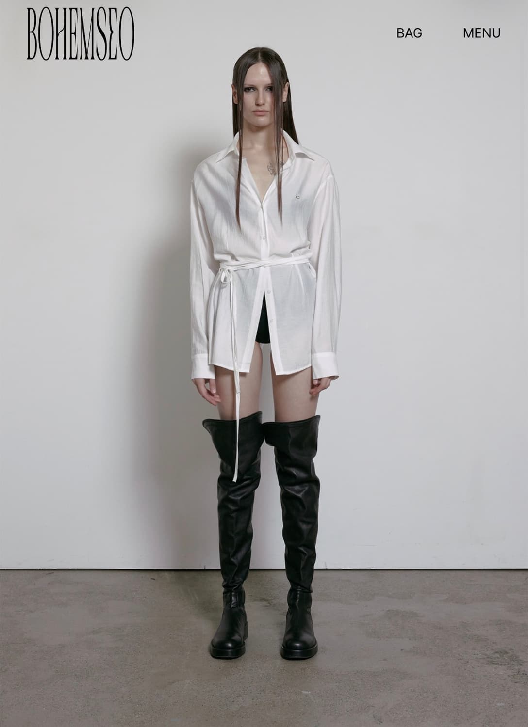 보헤미안 서울 WAIST STRAP LOOSE-FIT SHIRT 상품이미지1