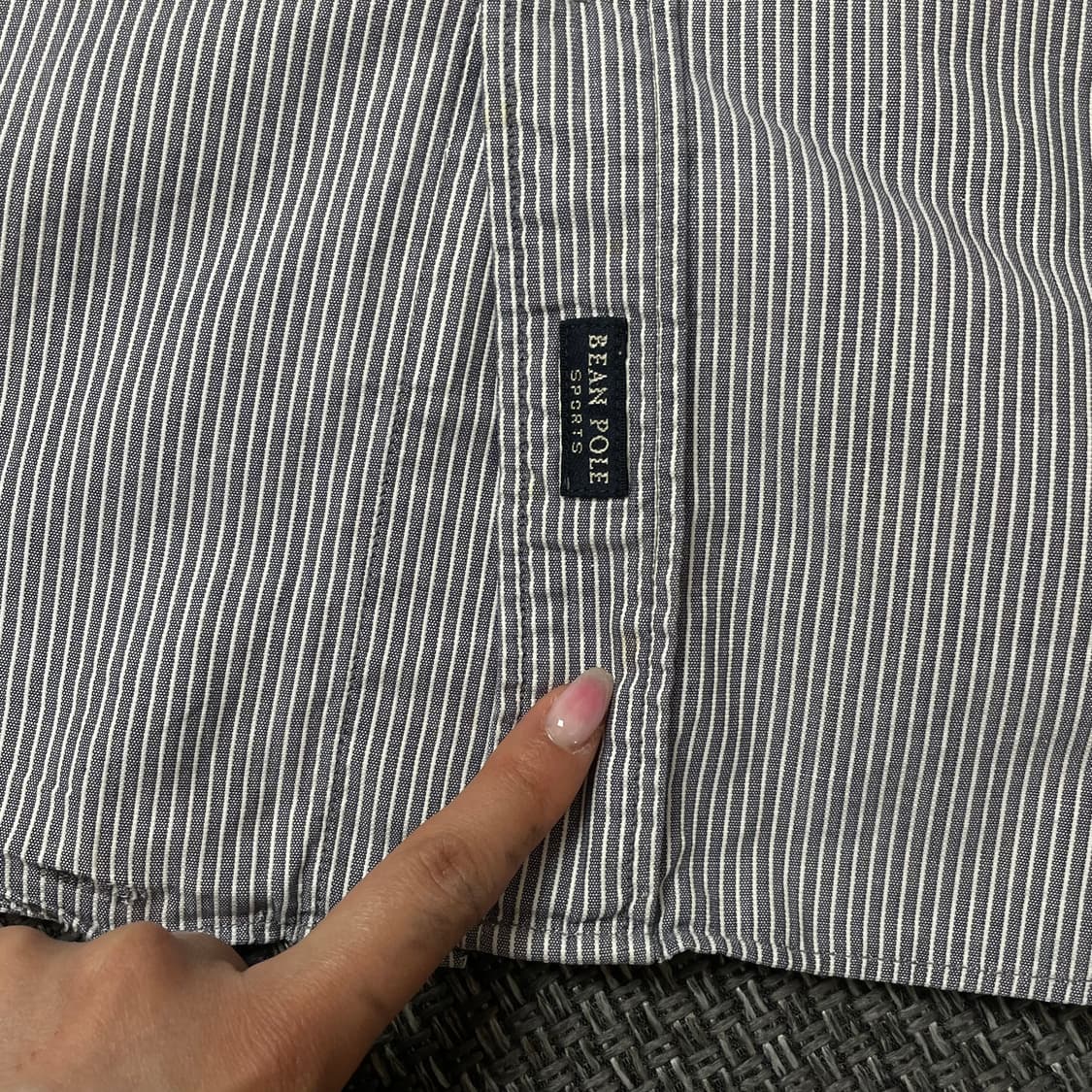 빈폴 스트라이프 그레이 반팔 셔츠 95 상품이미지5