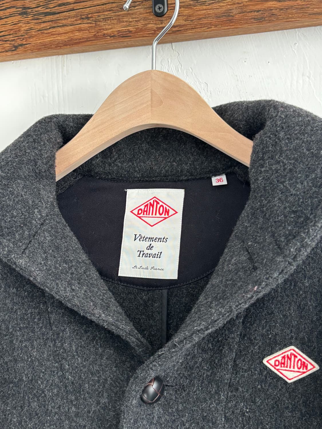 Danton 단톤 차콜컬러 울 후드 코트  상품이미지5